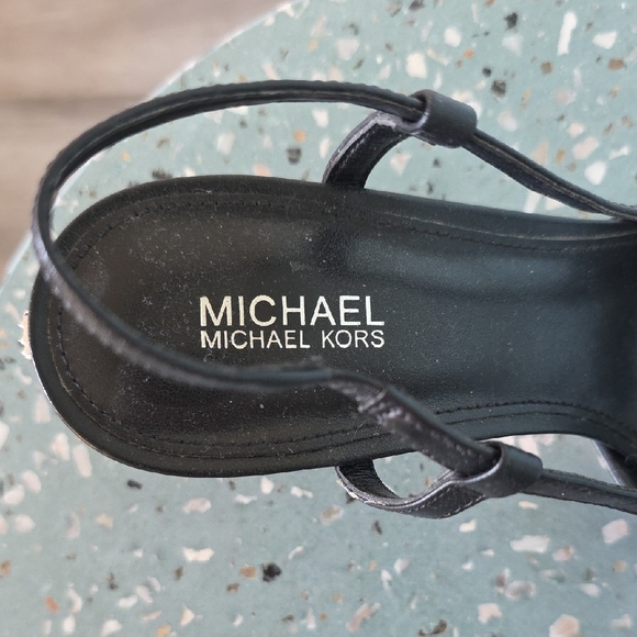 Michael Kors Black Slingback Heels with Silver Studs - Picture 3 of 4